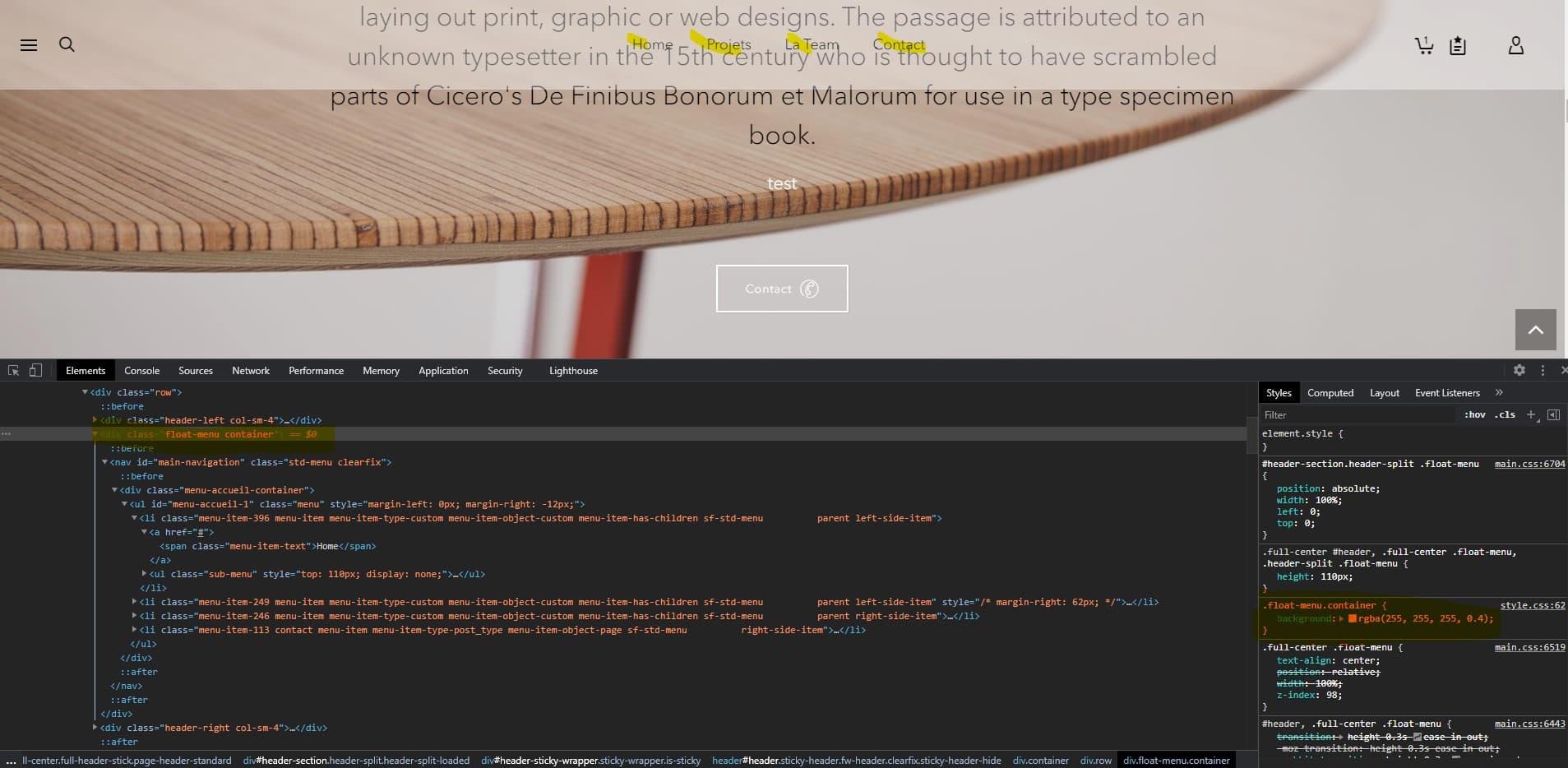Site vitrine — E-commerce